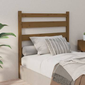 Honey Brown Solid Pine Bed Headboard - 106x4x100 cm