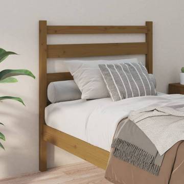 Honey Brown Solid Pine Bed Headboard - 106x4x100 cm