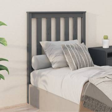 Stylish Grey Bed Headboard - Solid Pine Wood | Hipo Market