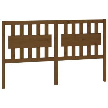 Honey Brown Solid Wood Bed Headboard | Stylish & Rustic Design