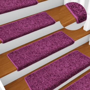 Violet Stair Mats - 5 pcs | 65x21x4 cm | Non-slip & Washable