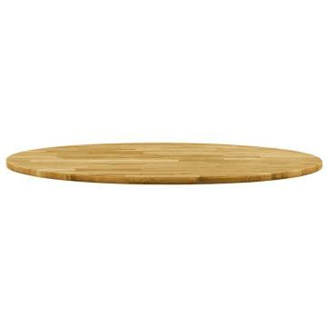 Solid Oak Wood Round Table Top - 600mm Diameter