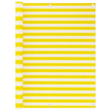 Balcony Screen Yellow and White 120x400 cm HDPE for Privacy