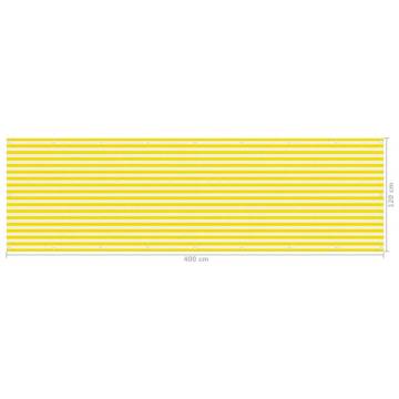 Balcony Screen Yellow and White 120x400 cm HDPE for Privacy