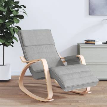 Light Grey Fabric Rocking Chair - Stylish & Comfortable