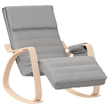 Light Grey Fabric Rocking Chair - Stylish & Comfortable