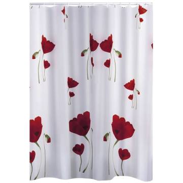 RIDDER Shower Curtain Mohn 180x200 cm | Floral Design