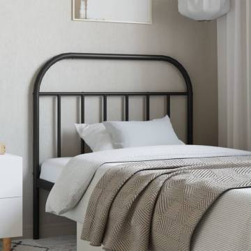 Stylish Black Metal Headboard 100 cm | Hipo Market