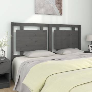 Stylish Grey Bed Headboard - Solid Pine Wood | Hipomarket