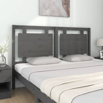 Stylish Grey Bed Headboard - Solid Pine Wood | Hipomarket