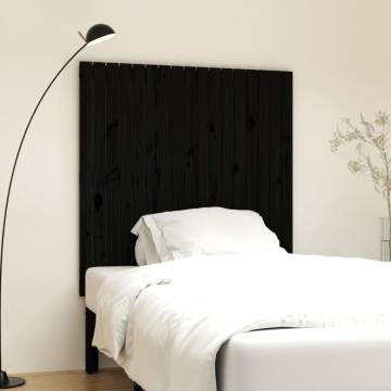 Elegant Black Wall Headboard - Solid Pine 108x3x110 cm