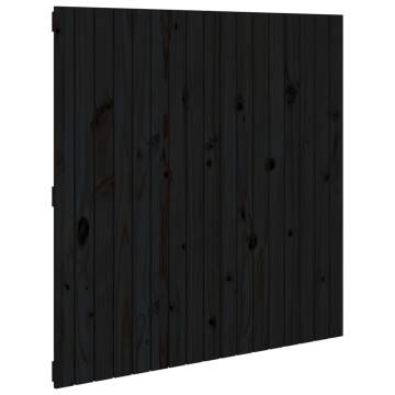 Elegant Black Wall Headboard - Solid Pine 108x3x110 cm