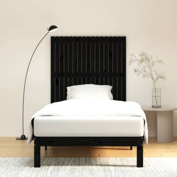 Elegant Black Wall Headboard - Solid Pine 108x3x110 cm