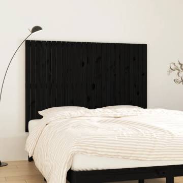 Wall Headboard Black | Solid Pine Wood 159.5x3x110 cm