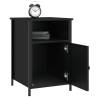 Elegant Black Bedside Cabinets - 2 pcs, Engineered Wood