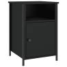 Elegant Black Bedside Cabinets - 2 pcs, Engineered Wood