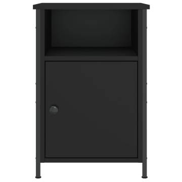 Elegant Black Bedside Cabinets - 2 pcs, Engineered Wood