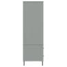 Stylish Grey Wardrobe with Metal Legs - Solid Wood OSLO 90x55 cm