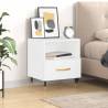 Bedside Cabinet High Gloss White 40x35x47.5 cm Engineered Wood Colour high gloss white Quantity in Package 1 