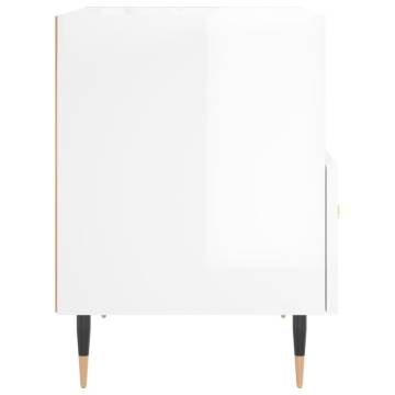 Stylish High Gloss White Bedside Cabinet | Hipomarket