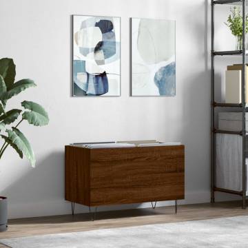 Brown Oak Record Cabinet - Stylish Vinyl Storage | Hipo Market