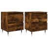 Smoked Oak Bedside Cabinets - 2 pcs, Stylish & Durable