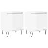 Elegant High Gloss White Bedside Cabinets - 2 pcs, 40x30x50 cm