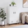 Highboard High Gloss White 69.5x31x115 cm Engineered Wood Colour high gloss white Quantity in Package 1 