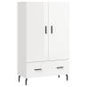 Stylish Highboard High Gloss White - 69.5x31x115 cm