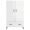 Stylish Highboard High Gloss White - 69.5x31x115 cm