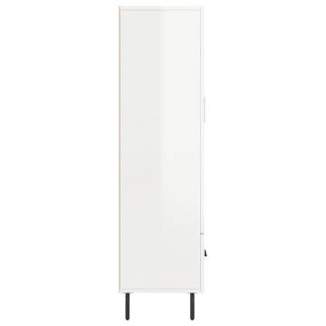 Stylish Highboard High Gloss White - 69.5x31x115 cm