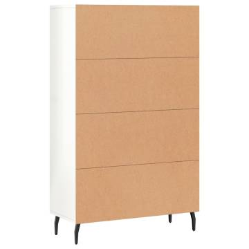 Stylish Highboard High Gloss White - 69.5x31x115 cm