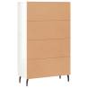 Stylish Highboard High Gloss White - 69.5x31x115 cm