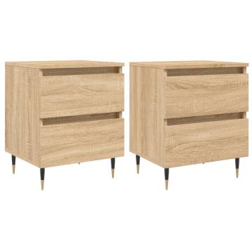 Elegant Sonoma Oak Bedside Cabinets – 2 pcs | Hipomarket