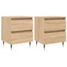 Elegant Sonoma Oak Bedside Cabinets – 2 pcs | Hipomarket