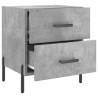 Stylish Concrete Grey Bedside Cabinets - Set of 2