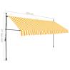 Manual Retractable Awning with LED - 350 cm White & Orange