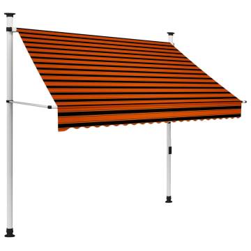 Manual Retractable Awning 200 cm - Orange & Brown