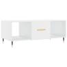 Elegant High Gloss White Coffee Table - 102x50x40 cm