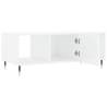 Elegant High Gloss White Coffee Table - 102x50x40 cm