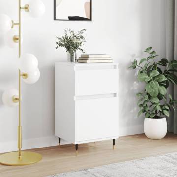 Stylish White Sideboard | 40x35x70 cm Engineered Wood