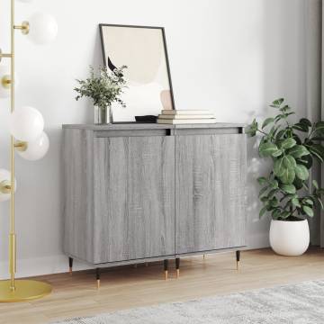 Stylish Grey Sonoma Sideboards - 2 pcs Engineered Wood