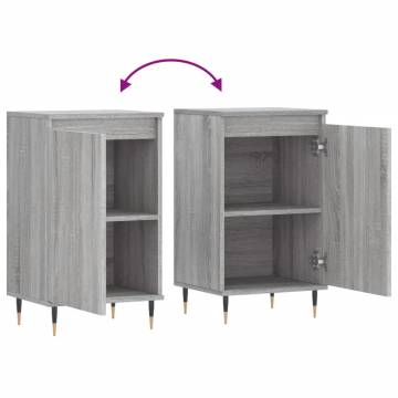 Stylish Grey Sonoma Sideboards - 2 pcs Engineered Wood