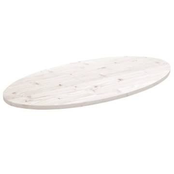 Oval Table Top White 90x45 cm - Solid Pine Wood | HipoMarket