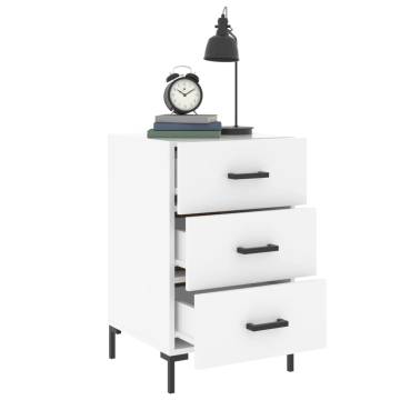 Stylish White Bedside Cabinet - 40x40x66 cm | Hipo Market