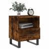 Modern Smoked Oak Bedside Cabinet - 40x35x47.5 cm