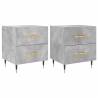 Modern Bedside Cabinets - 2 pcs Concrete Grey | Hipo Market