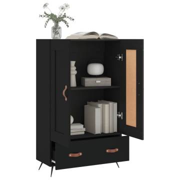 Highboard Black 69.5x31x115 cm - Stylish Engineered Wood Storage