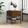 Stylish Brown Oak Bedside Table - 40x42x45 cm