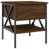 Stylish Brown Oak Bedside Table - 40x42x45 cm